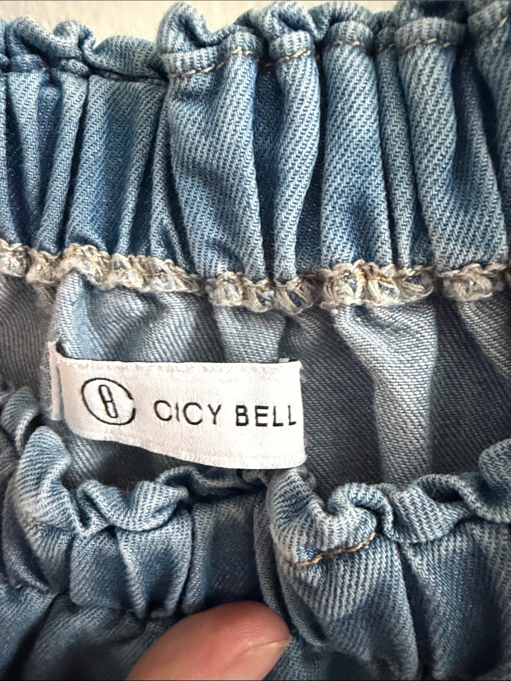 Light Blue Denim Sundress with Pockets - Picture 2 of 2